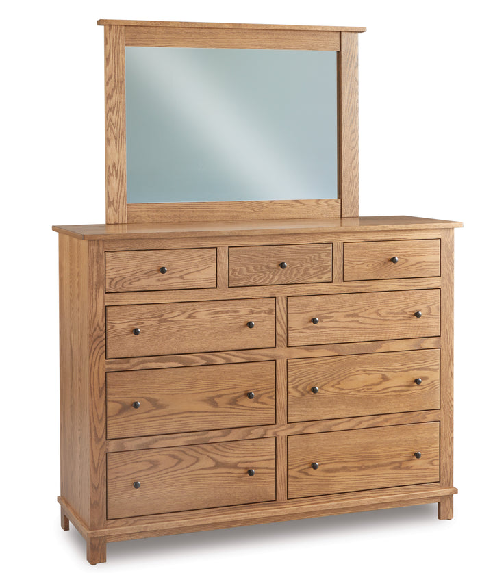 QW Amish Flint 9 Drawer Dresser w/ Optional Mirror