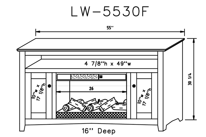 Linwood 55" x 30" Fireplace Console