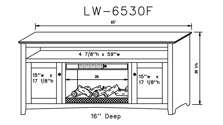 Linwood 65" x 30" Fireplace Console