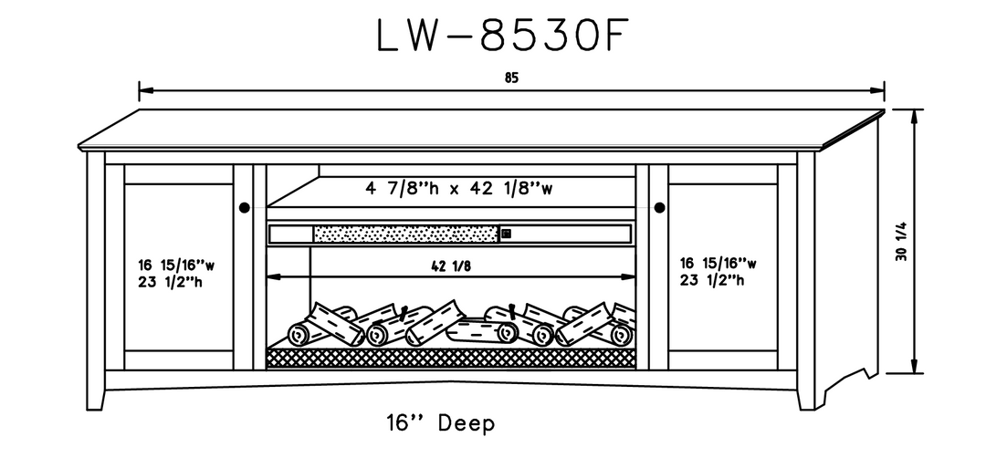 Linwood 85" x 30" Fireplace Console