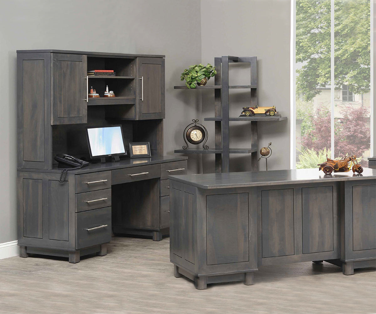 Urban Office L-Shape Desk w/ Optional Hutch – Quality Woods Furniture