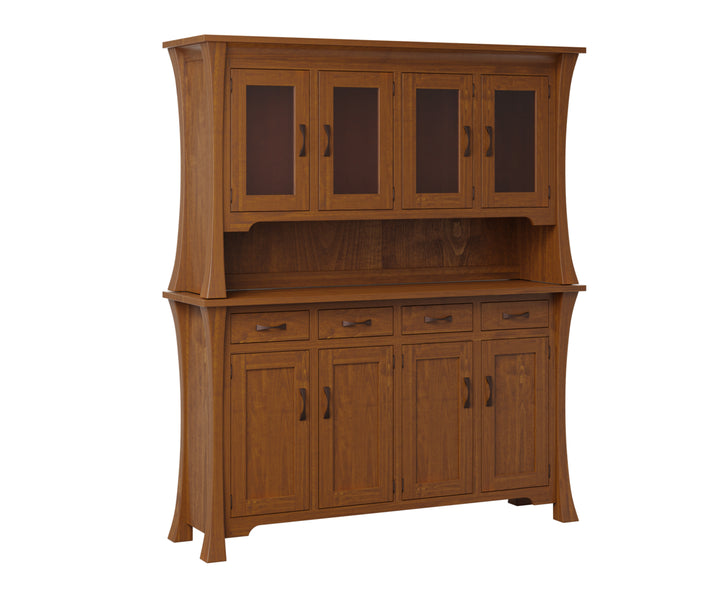 QW Amish Lyndon 4 Door Hutch and Buffet