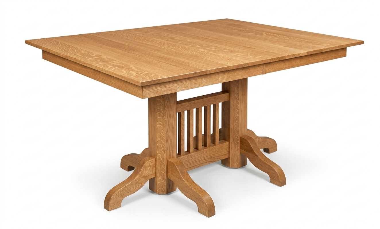 QW Amish Craftsman Mission Pedestal Table