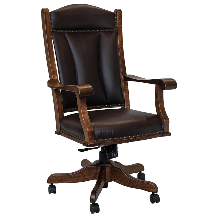 QW Amish Buckeye Desk Chair (wood arms)