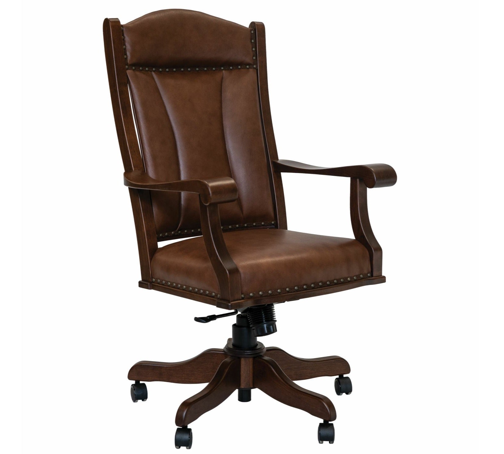 QW Amish Buckeye Desk Chair wood arms Quality Woods Furniture