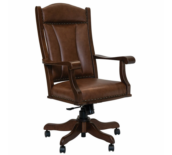 QW Amish Buckeye Desk Chair (wood arms)