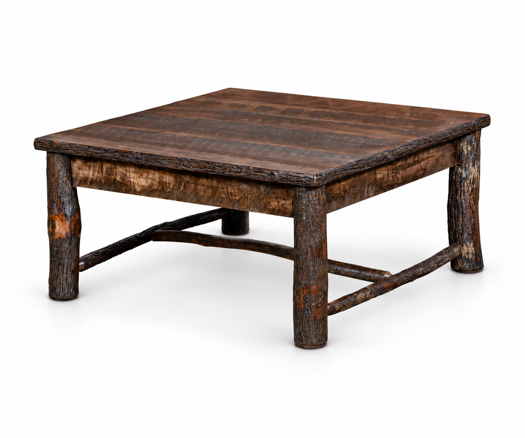 Settler's Log Square Coffee Table