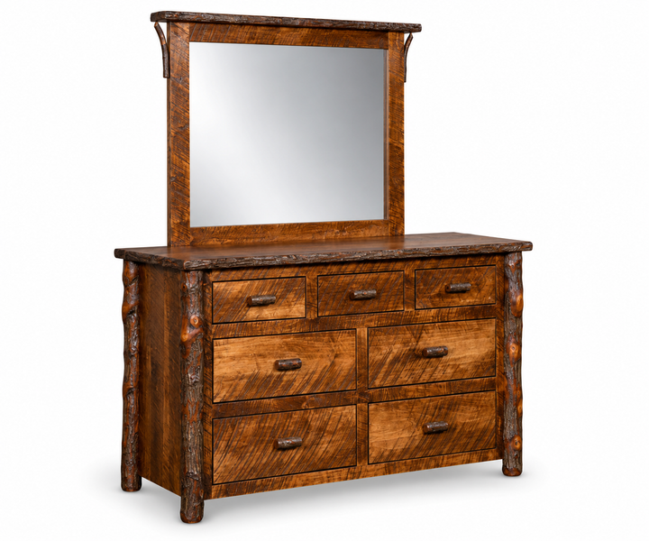 Settler's Log 7 Drawer Dresser w/ Optional Mirror
