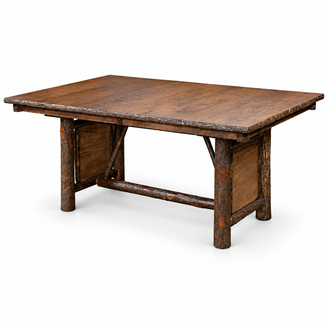 Settler's Log Panel Trestle Table