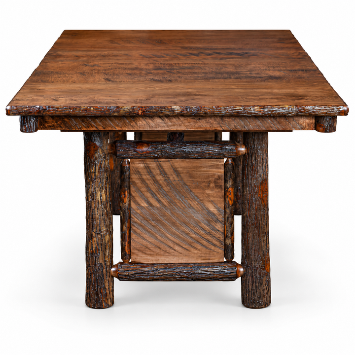 Settler's Log Panel Trestle Table