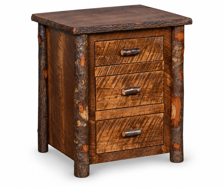 Settler's Log 3-Drawer Nightstand
