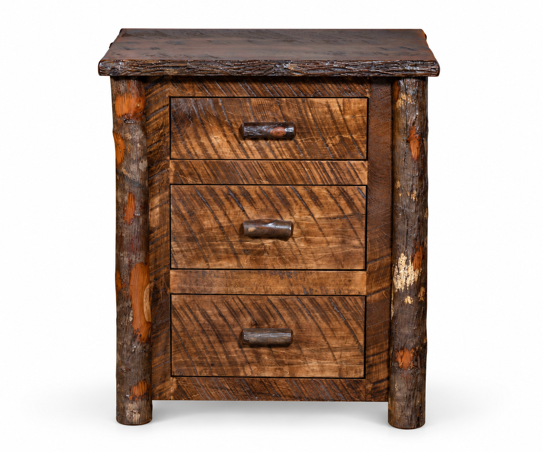 Settler's Log 3-Drawer Nightstand
