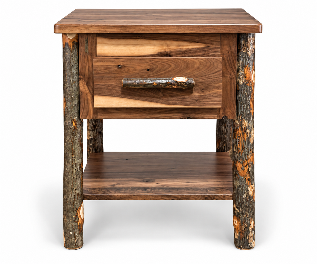 Boulder Log 1-Drawer Nightstand with Shelf
