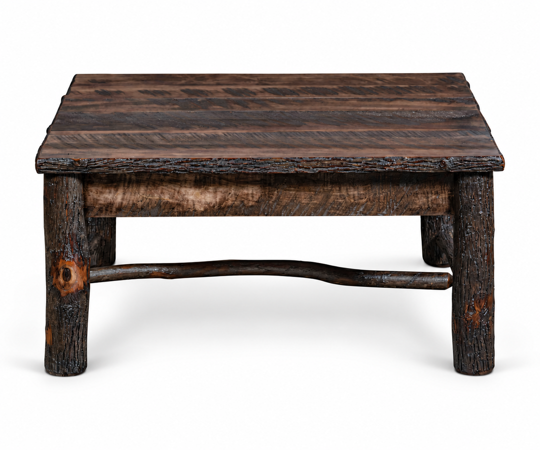 Settler's Log Square Coffee Table