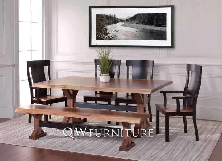Walnut Live Edge 6pc Dining Set