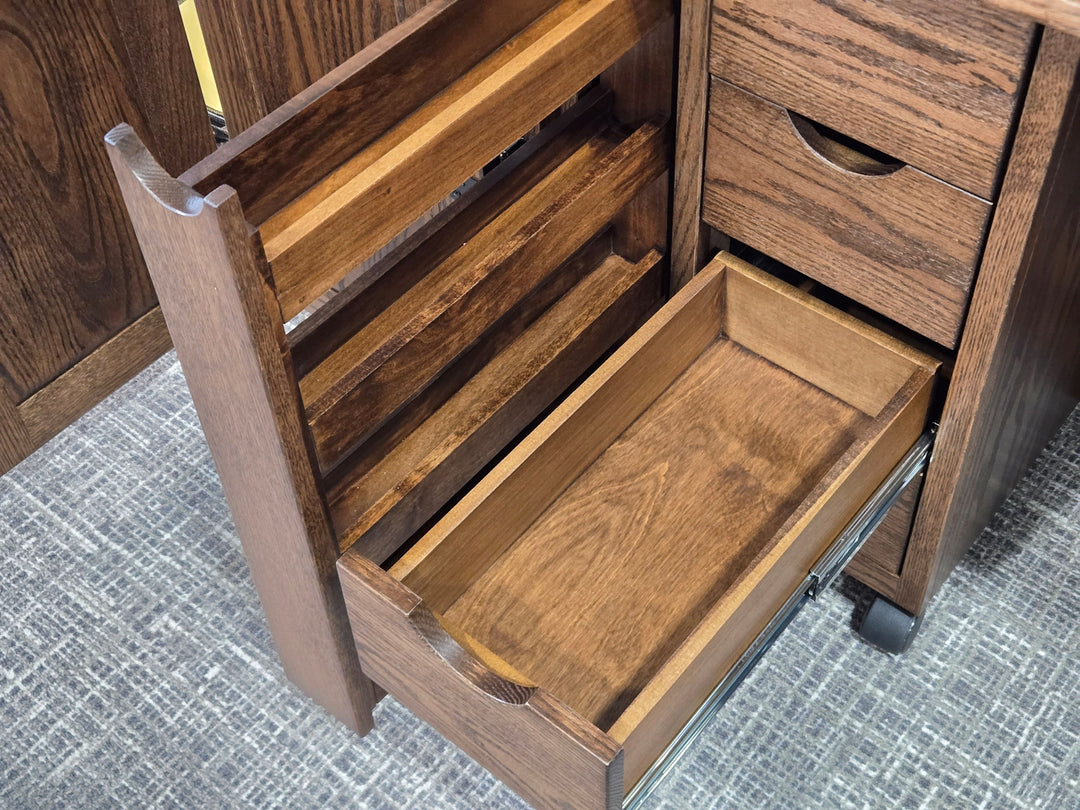 QW Amish Flat Top Sewing Cabinet with Doors