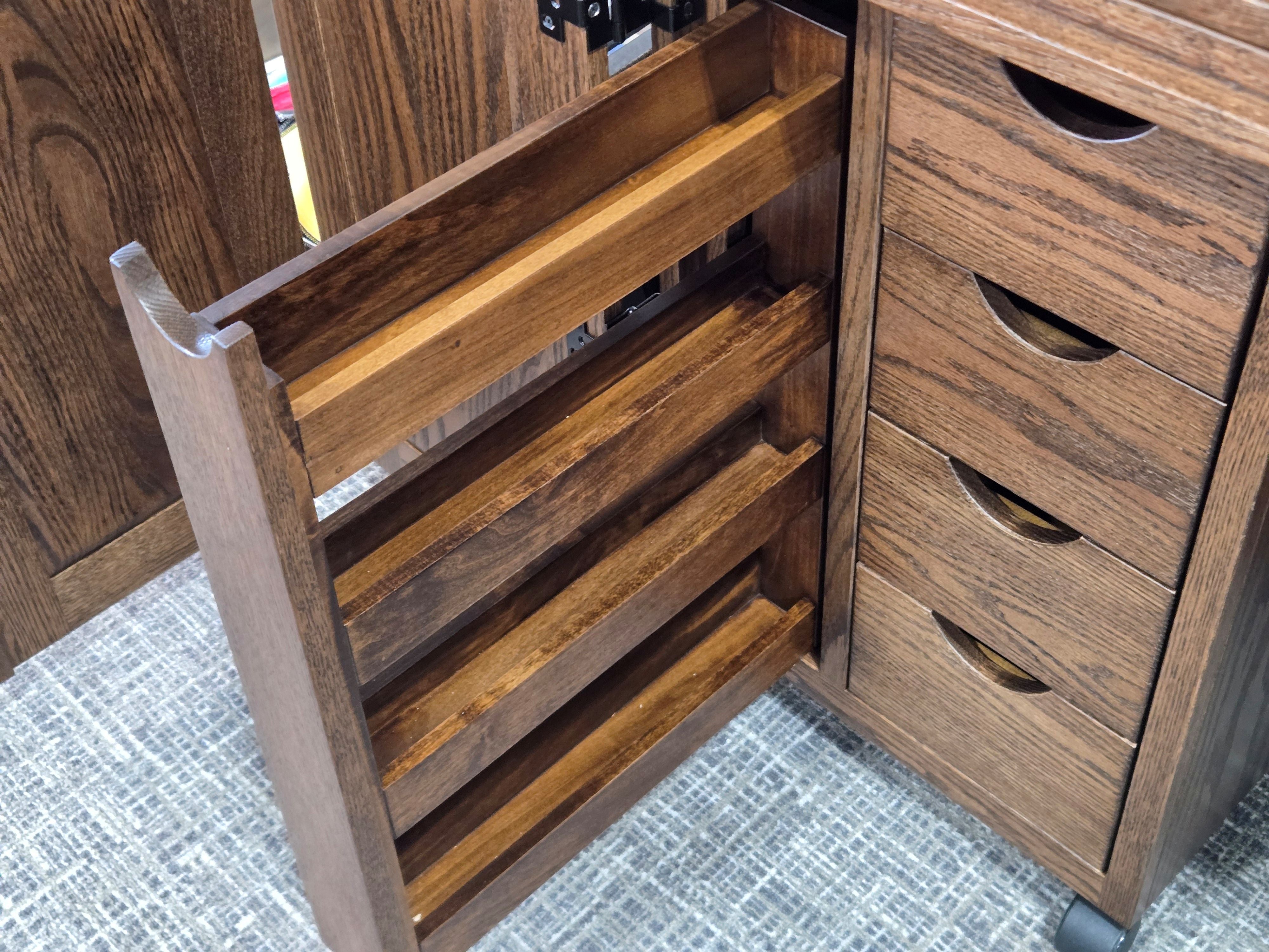 QW Amish Flat Top Sewing Cabinet with Doors - Thumbnail 3