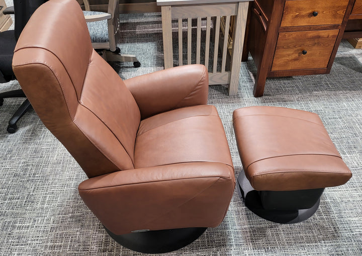 Clearance Dutailier Small Austin Glider & Ottoman Leather