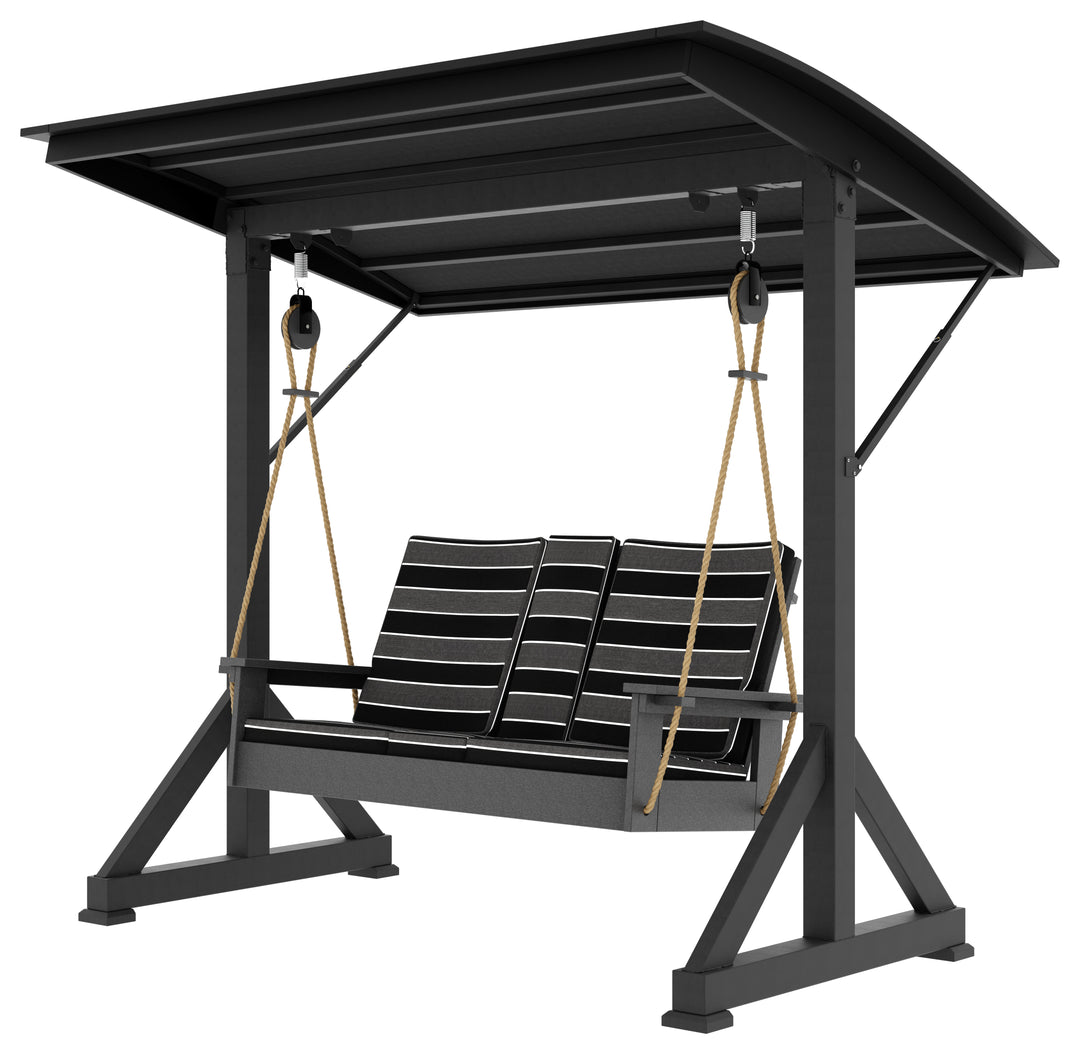 QW Amish Black Swing Frame w/ Optional Brooklyn Lounge Swing w/ Console