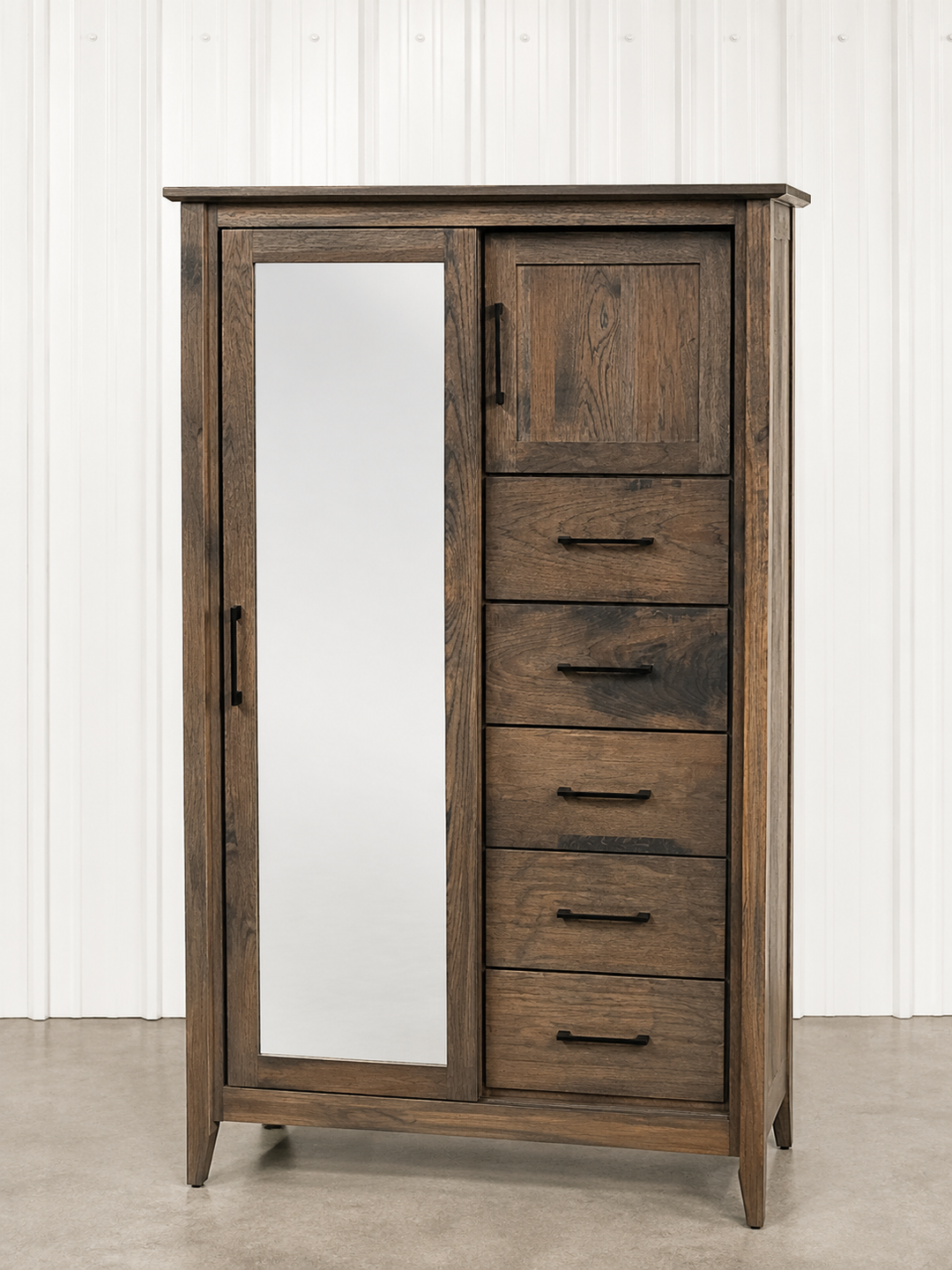 Clearance Atlantic Sliding Door Chifferobe Hickory
