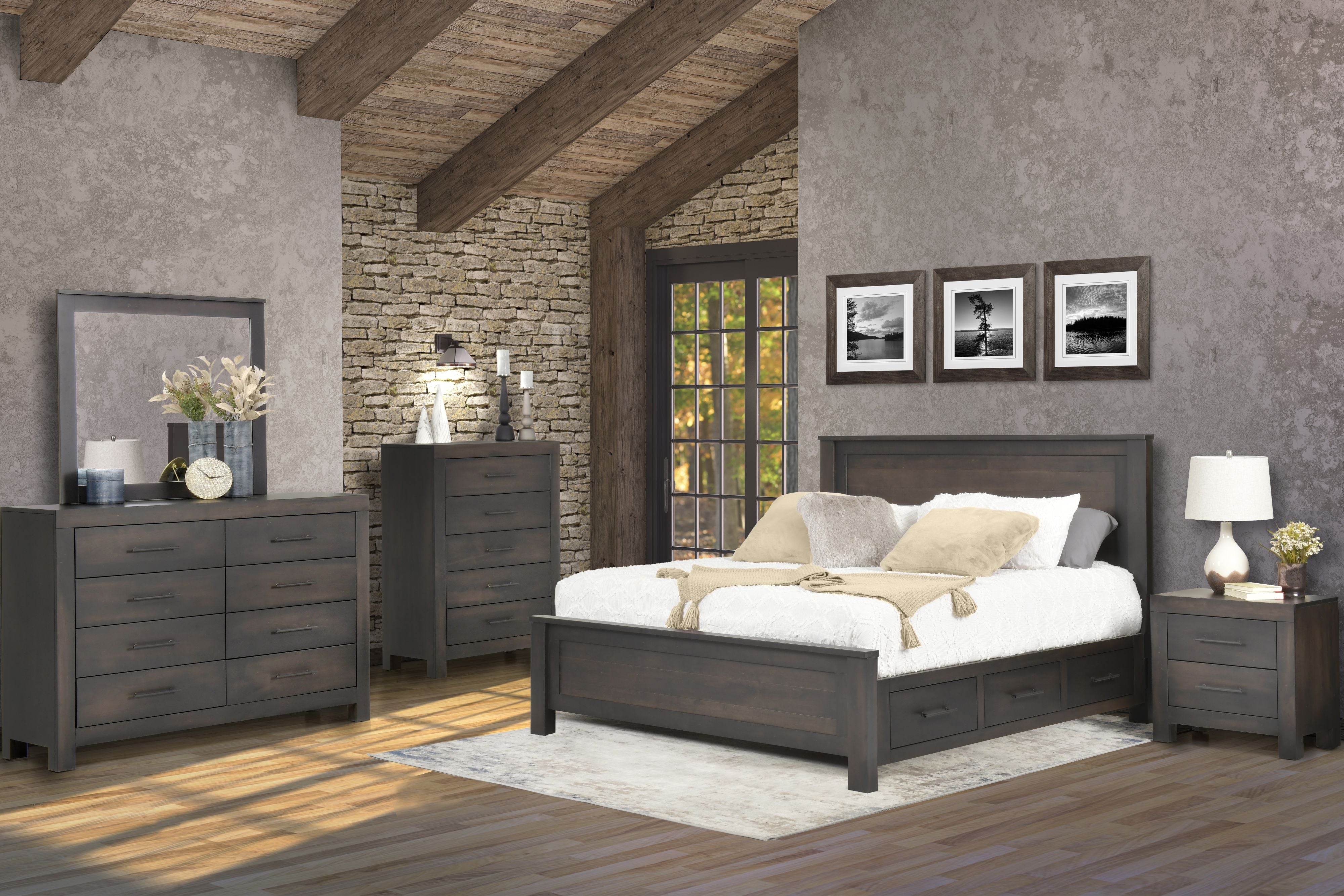 QW Amish Durango 5pc Set w/ Footboard Storage Bed - Thumbnail 2