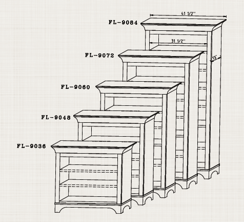 Finley Bookcase (choose your size)
