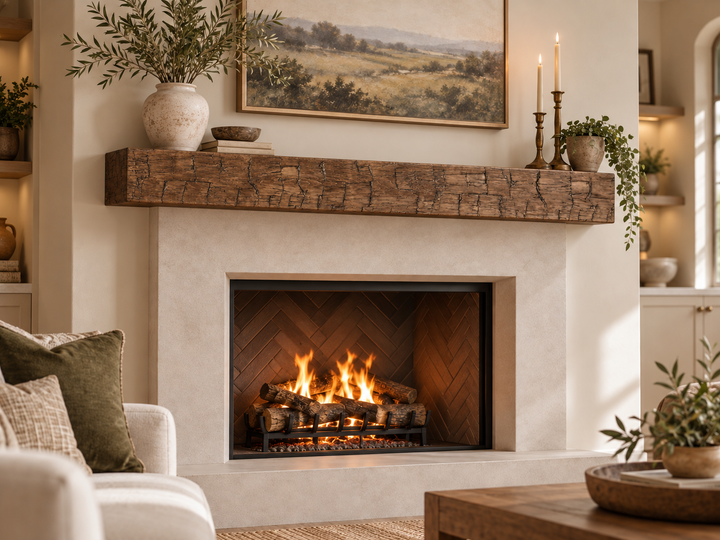 Fireplace Mantle Barn Beam