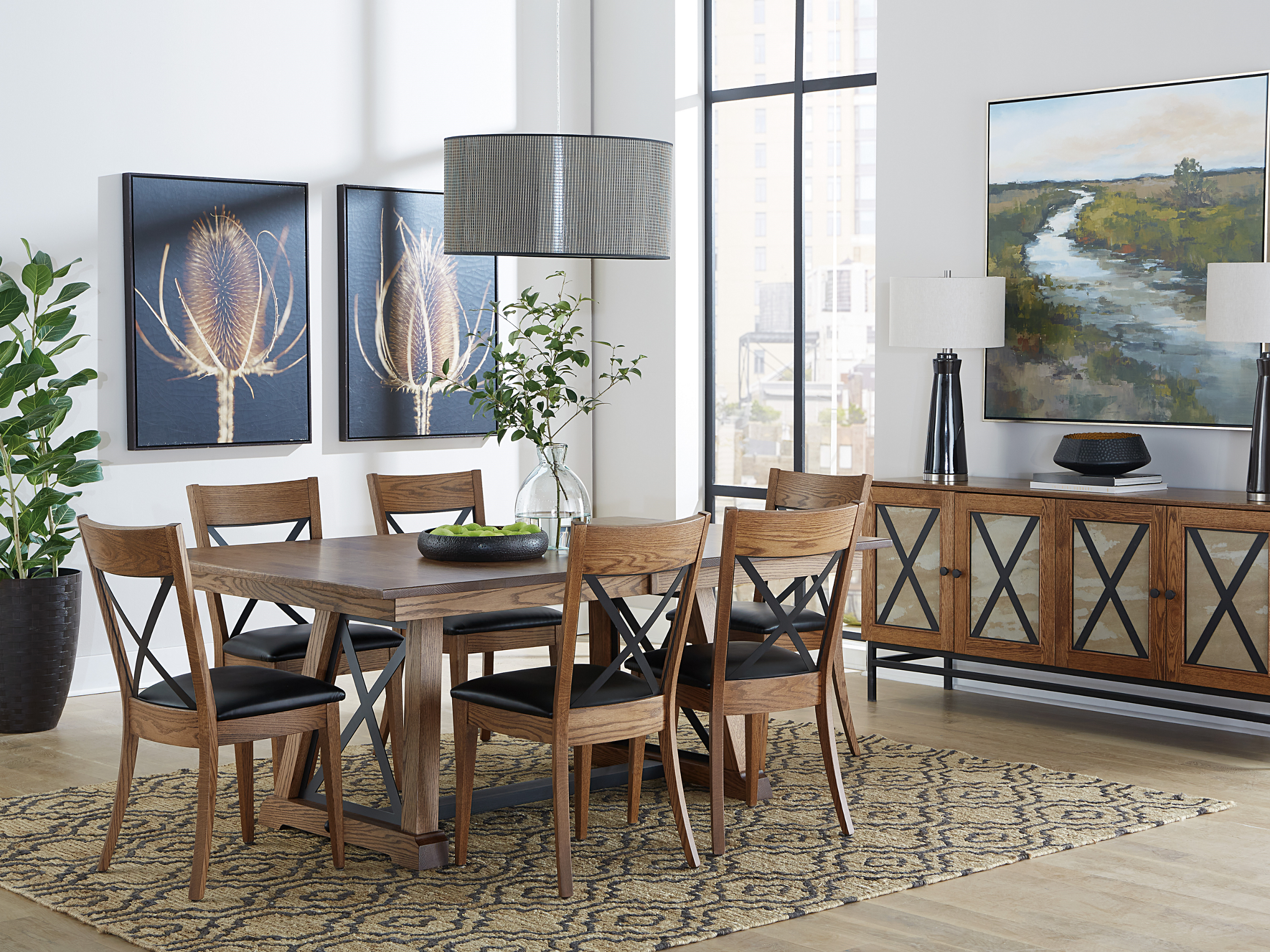 QW Amish Oxford 7pc Dining Set - Thumbnail 3