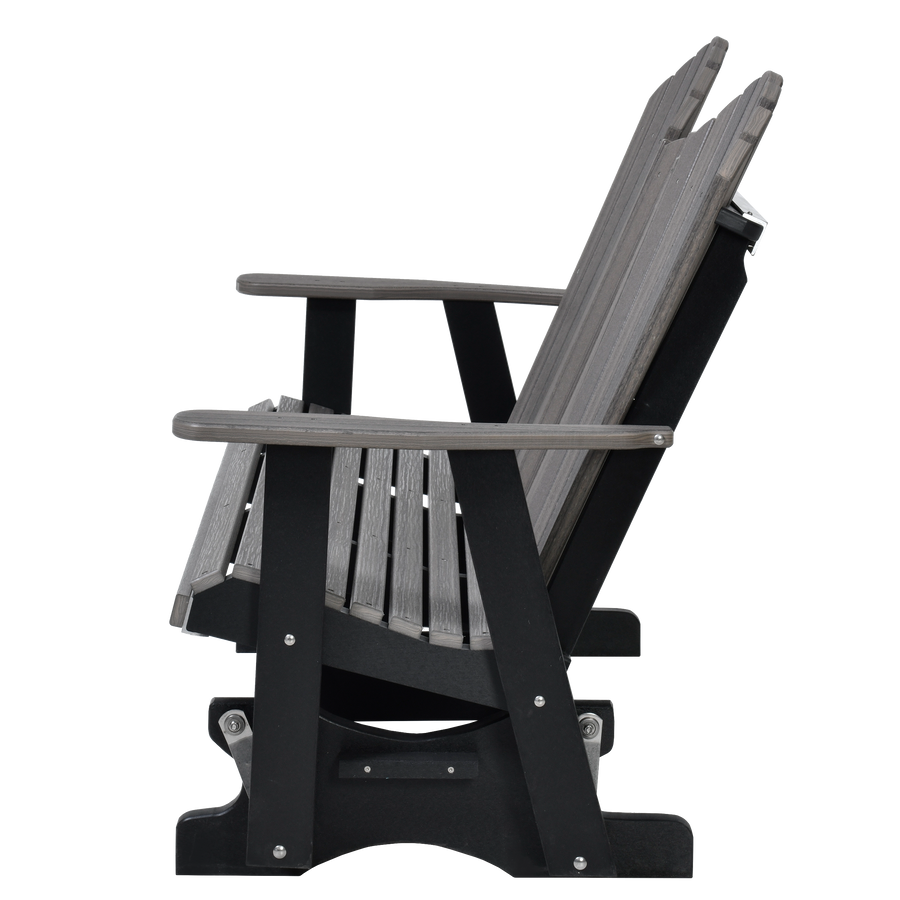 QW Amish Adirondack 5ft Glider with Folding Tray Quality Woods Furniture