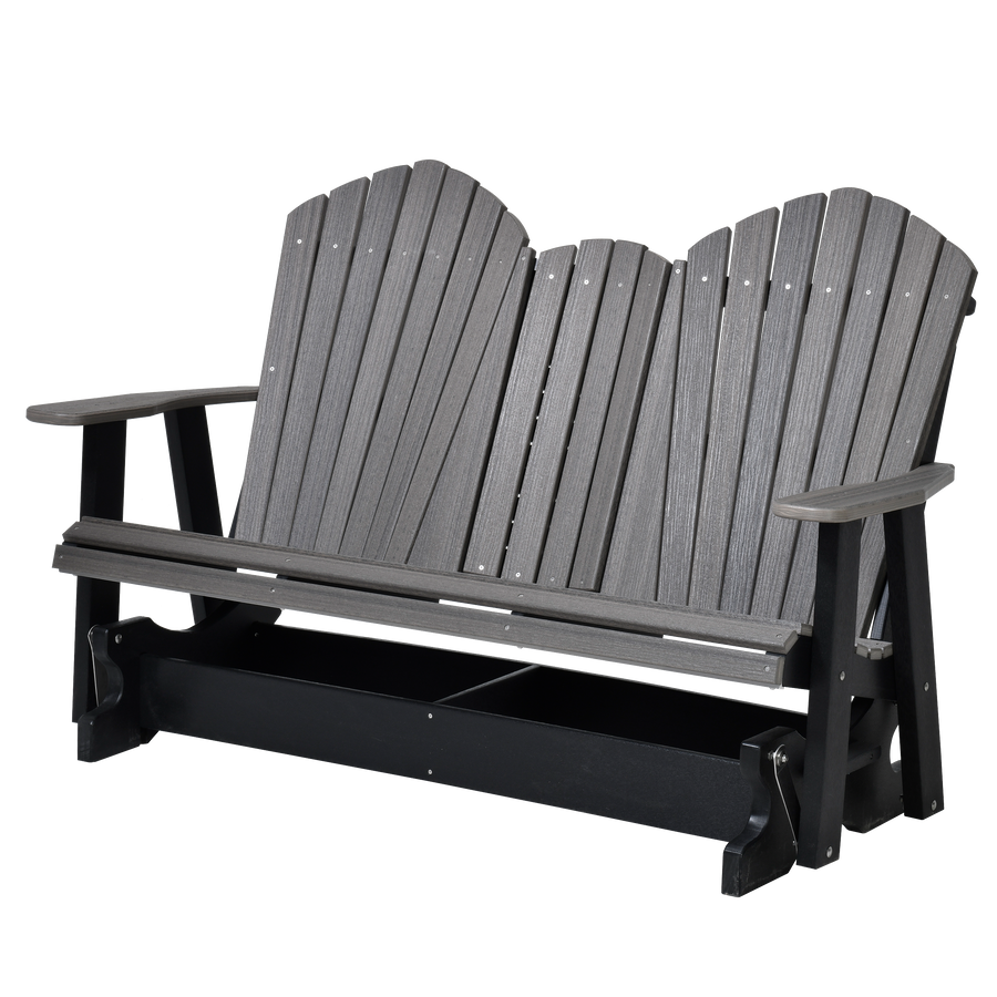QW Amish Adirondack 5ft Glider with Folding Tray Quality Woods Furniture