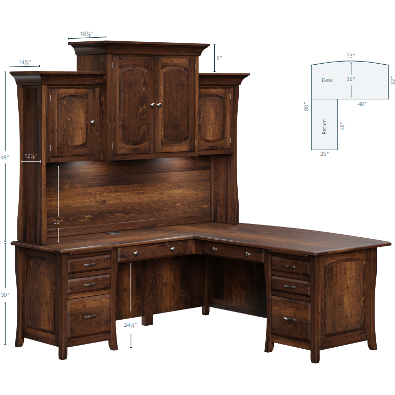 QW Amish Berkley L Desk - Thumbnail 2