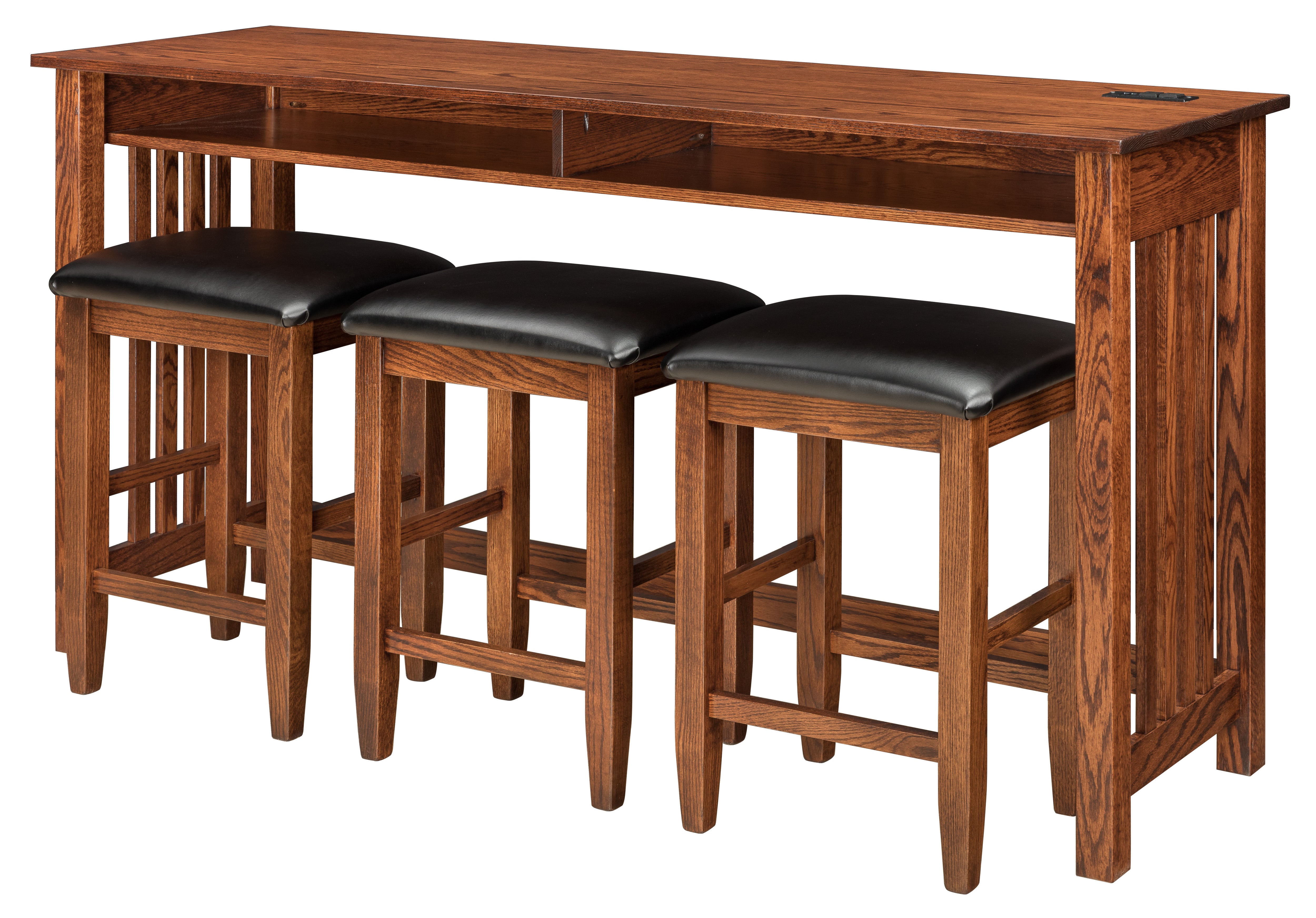 Country Mission Gathering Table w/ Stools – Quality Woods Furniture