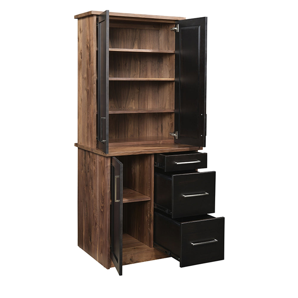 QW Amish Edgewood File Cabinet & Optional Bookcase Top