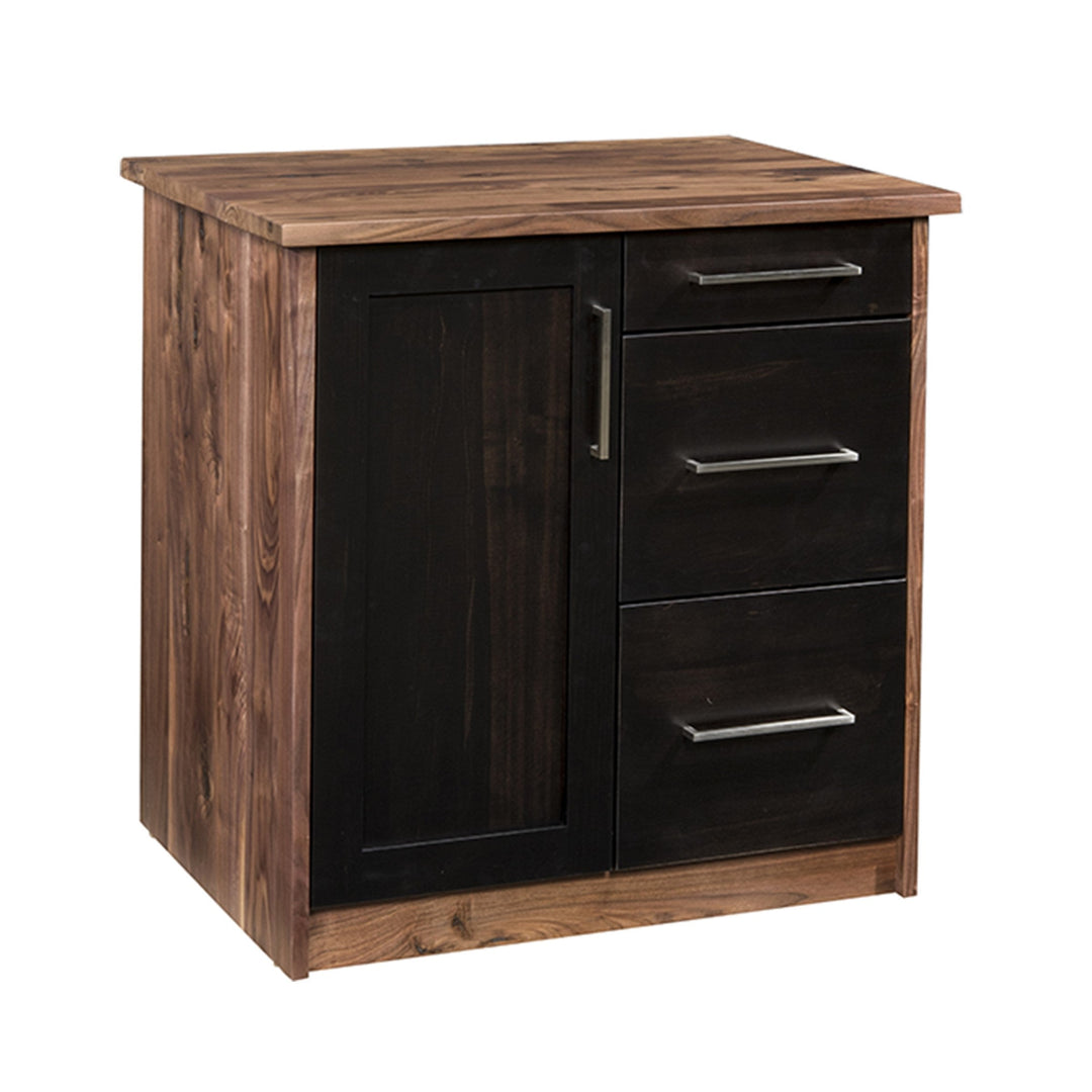 QW Amish Edgewood File Cabinet & Optional Bookcase Top