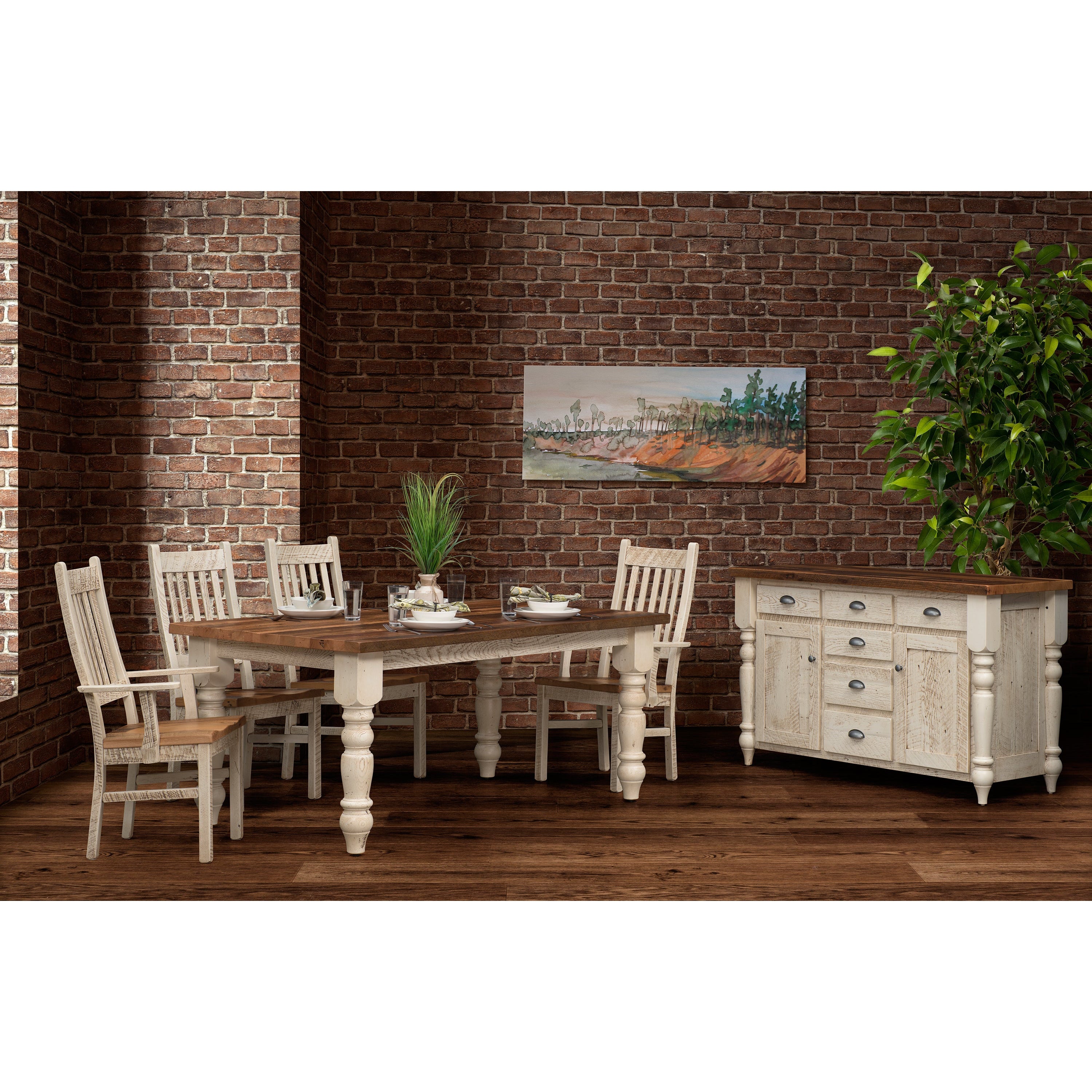 QW Amish Farmhouse Reclaimed Barnwood Table - Thumbnail 3