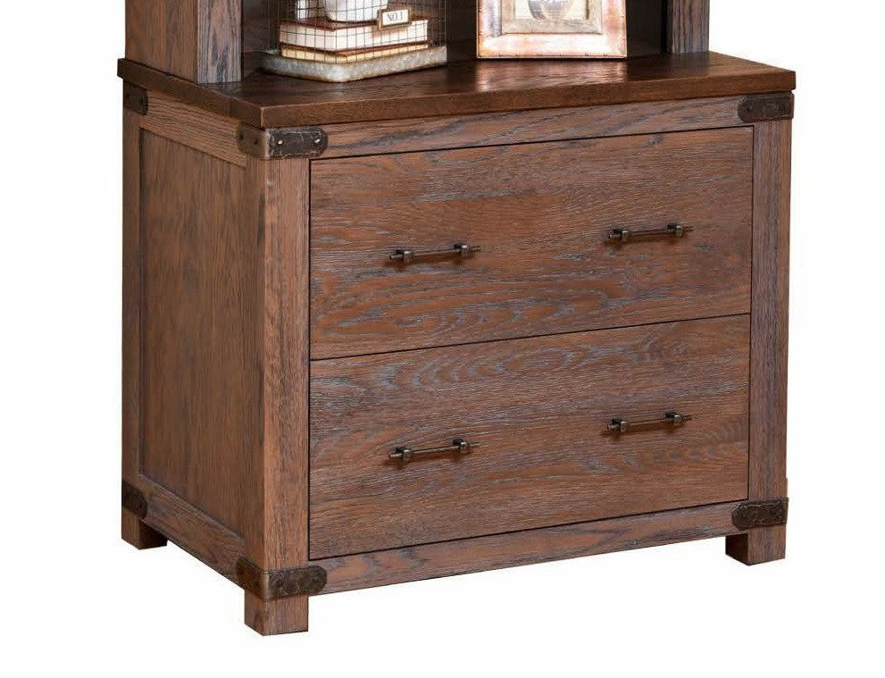 QW Amish Georgetown Lateral File with Optional Bookshelf