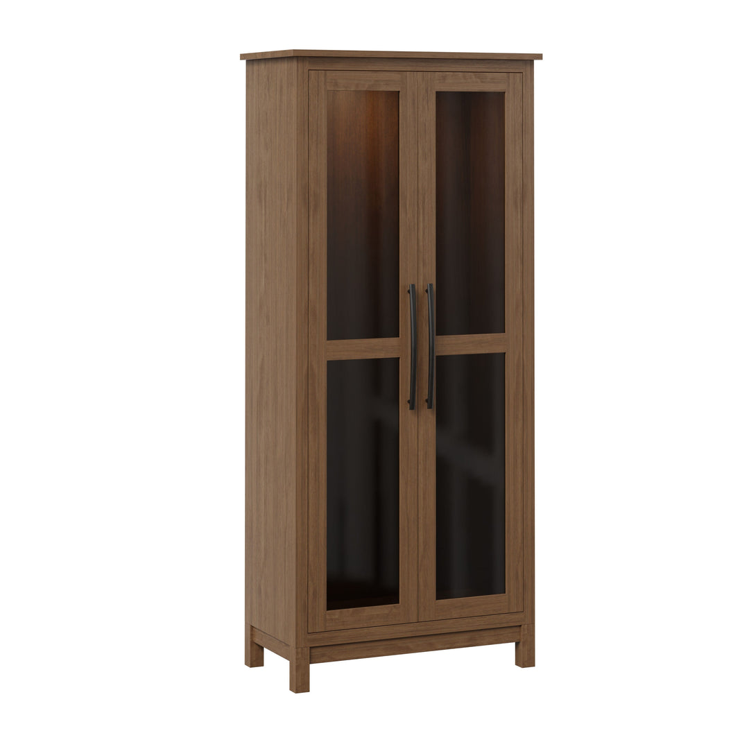 QW Amish Glass Door Pantry Cupboard