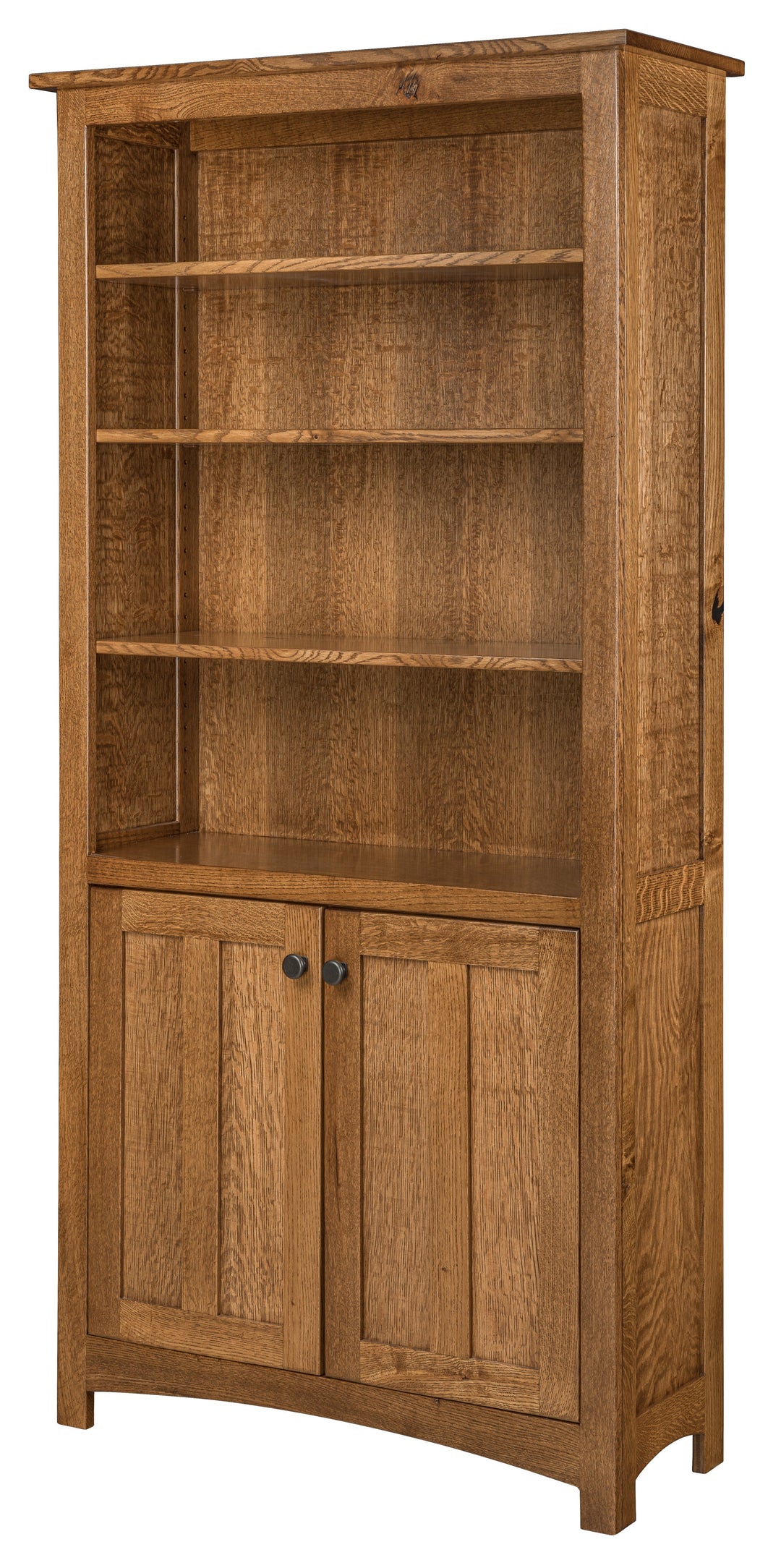 QW Amish Oakridge Bookcase with Doors