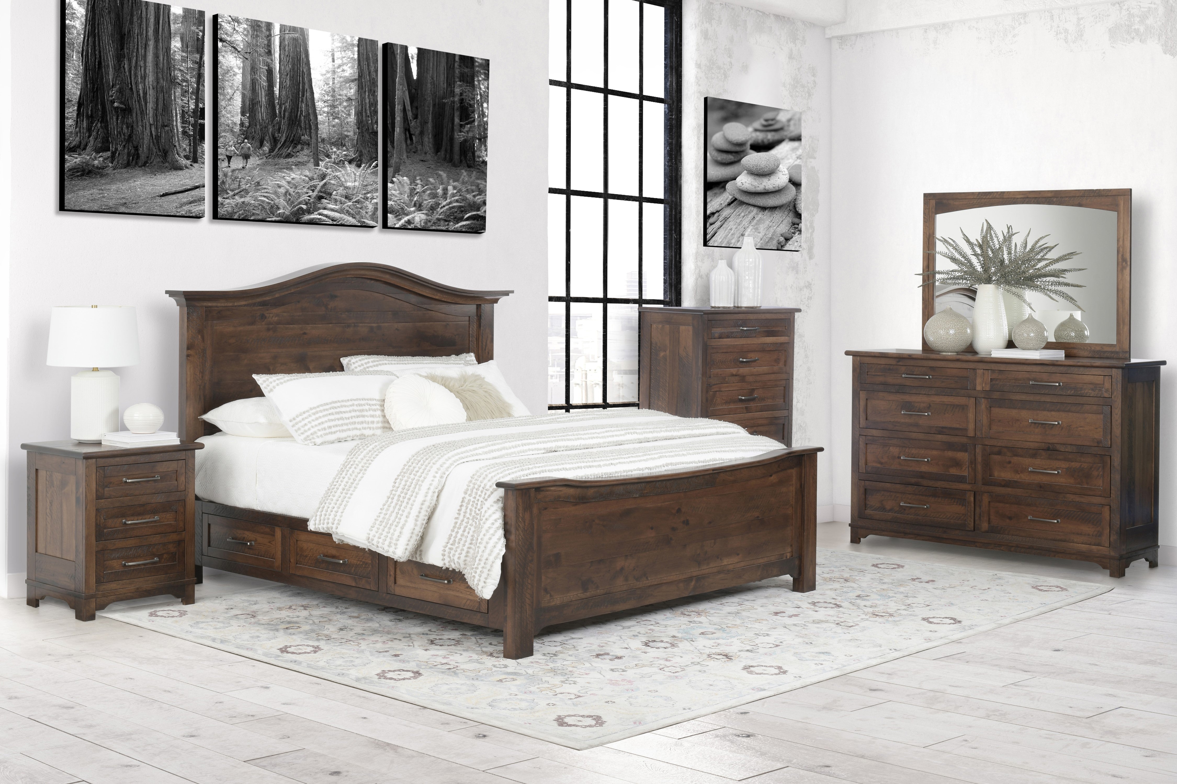 QW Amish Teton 5pc Set w/ Storage Bed - Thumbnail 2