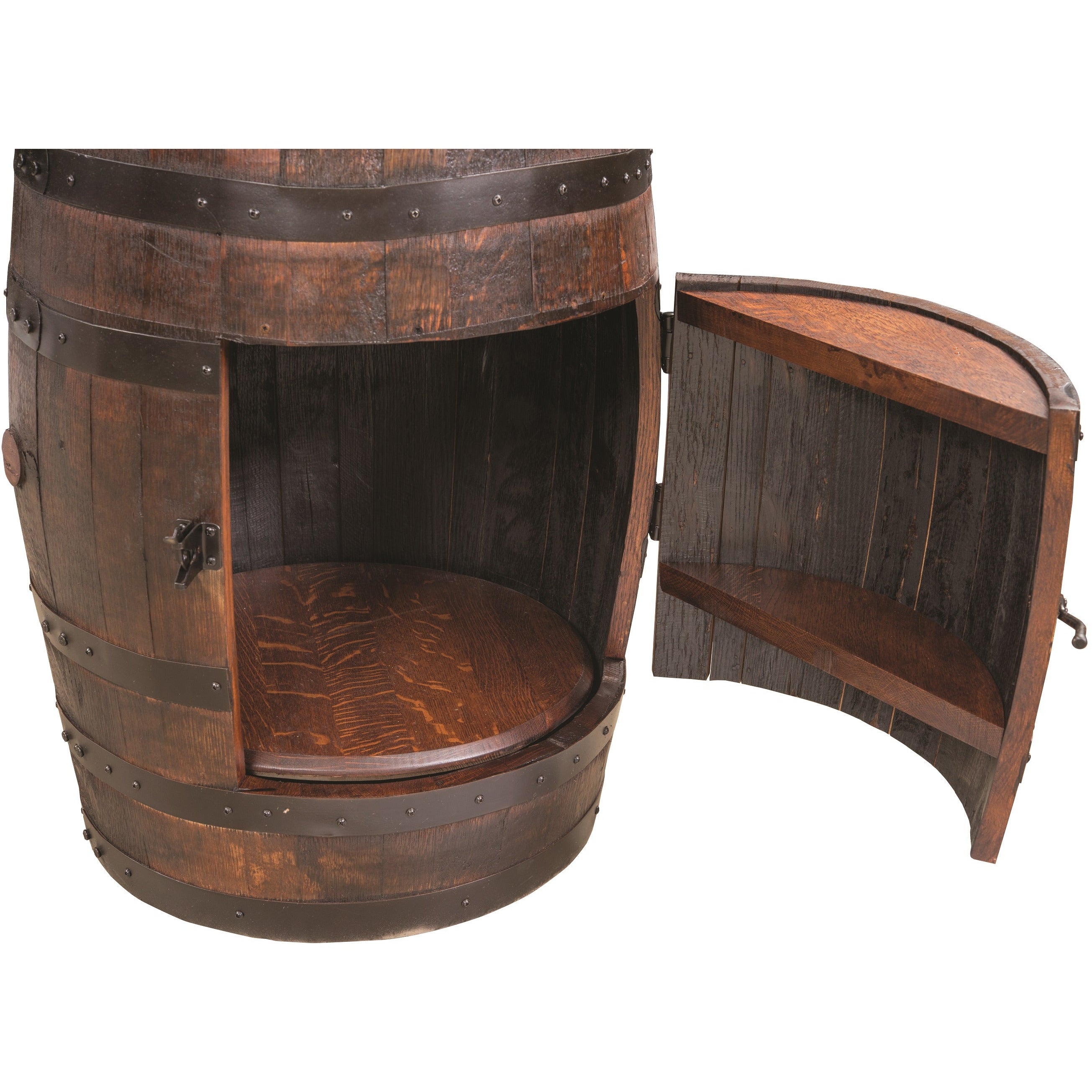 QW Amish Whiskey Barrel Wine Hutch - Thumbnail 2