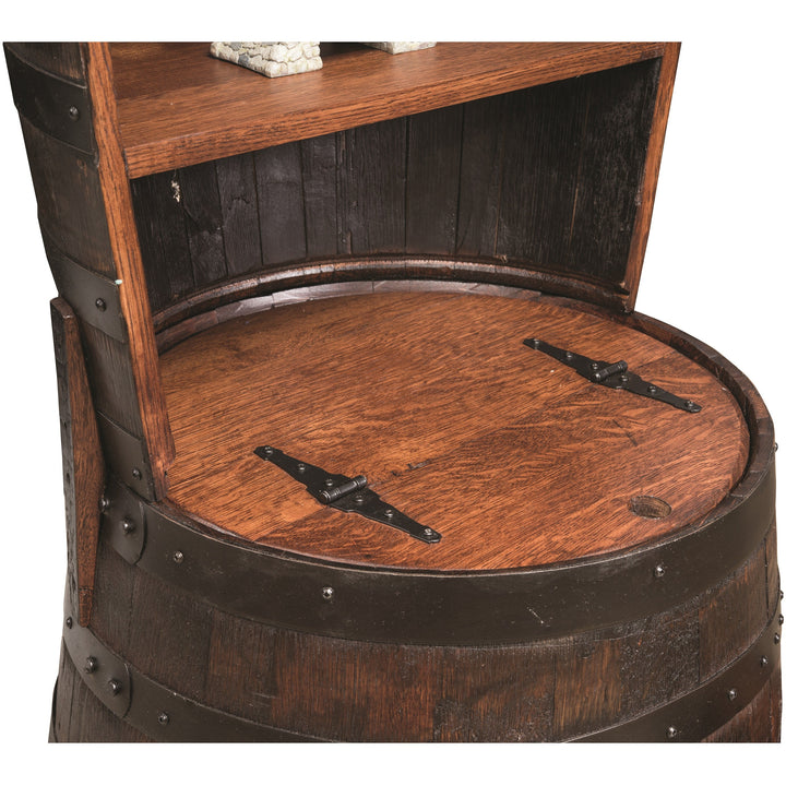 QW Amish Whiskey Barrel Wine Hutch RBCD-146