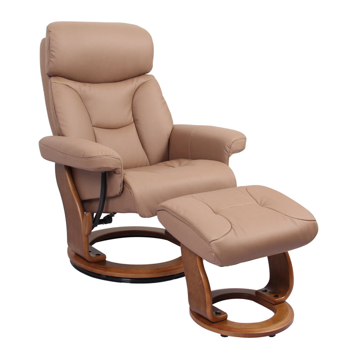 Benchmaster Furniture Emmie II Recliner & Ottoman 7581G-HK001-45 Cocoa