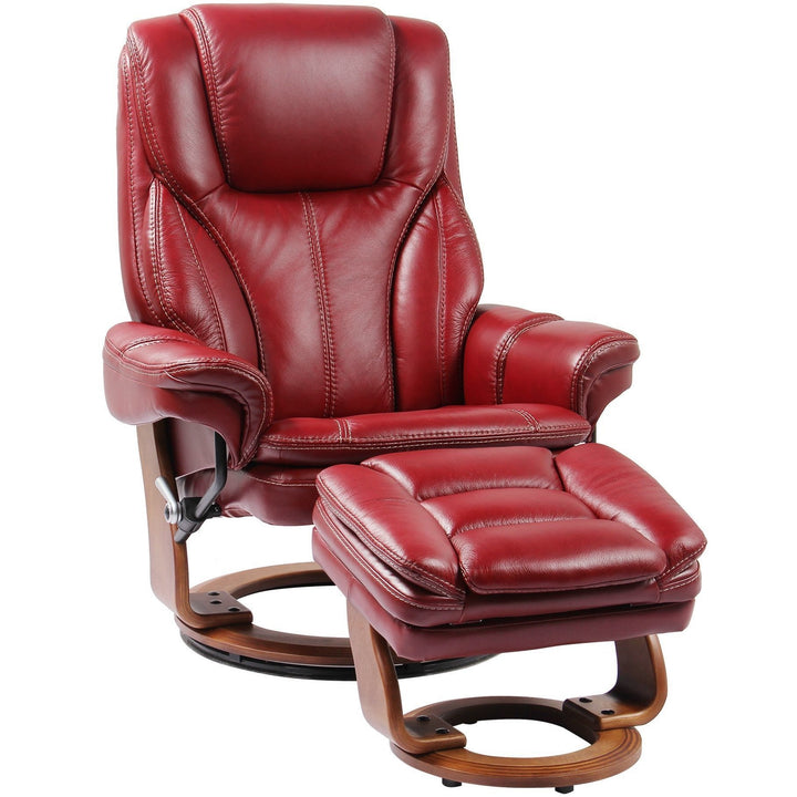 Benchmaster Furniture Hana Recliner & Ottoman 7753WB-KM002 Ruby Red