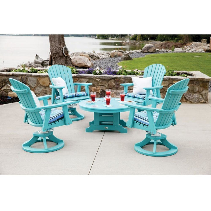 Berlin Garden Adirondack Set 4 Swivel Rocking Chairs and 38" Round Chat Table BGESDC2127PRCT0018