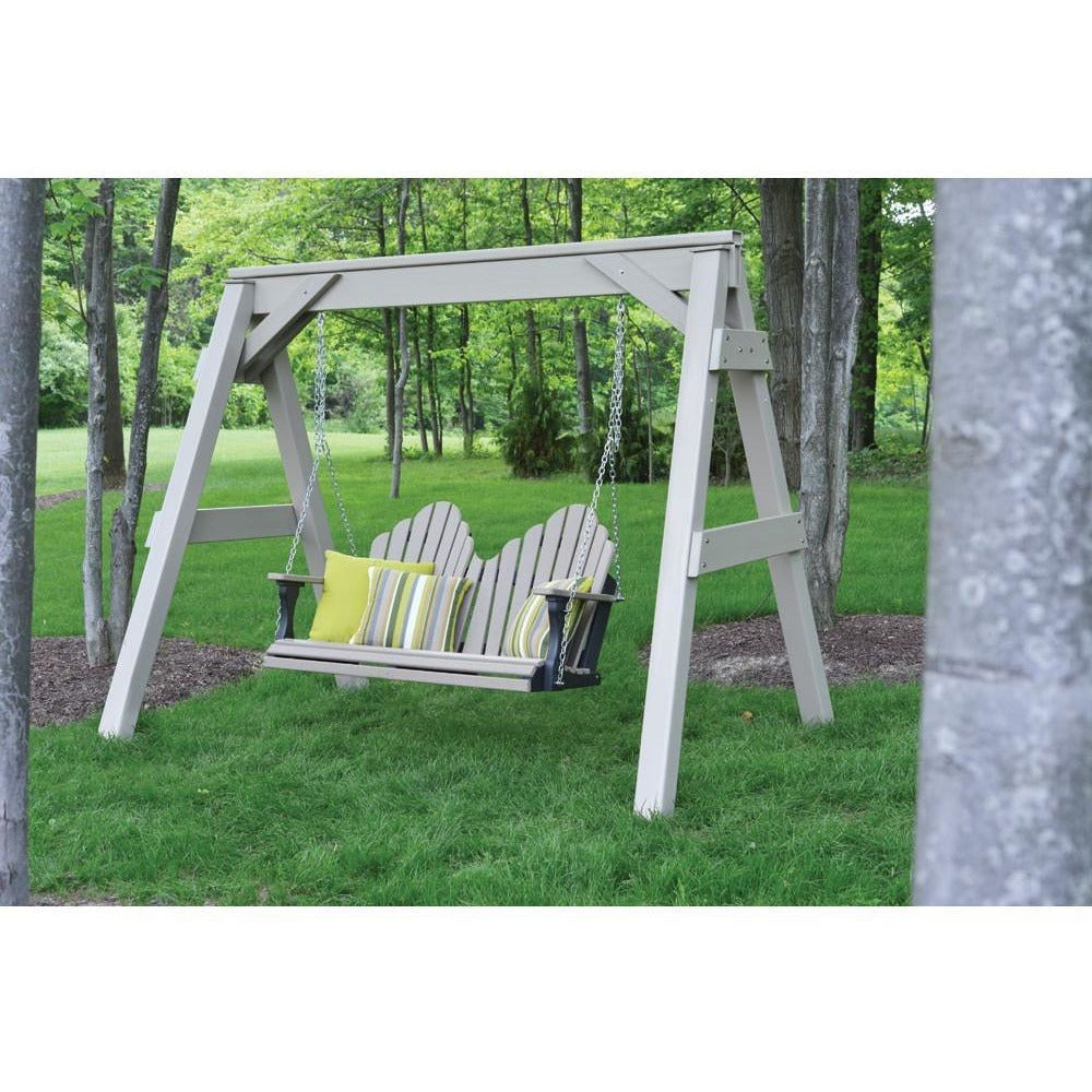 Berlin Gardens Vinyl A-Frame in Clay with Swing Loveseat BGVAF920PZTS4800SS