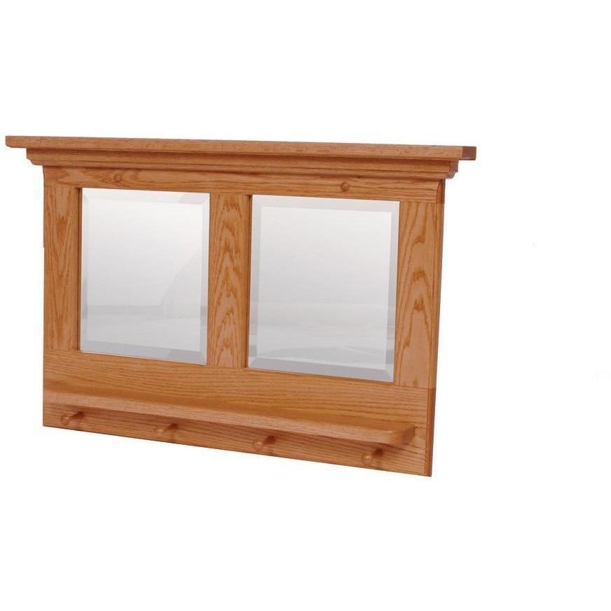 QW Amish 2 Pane Mirror with Pegs