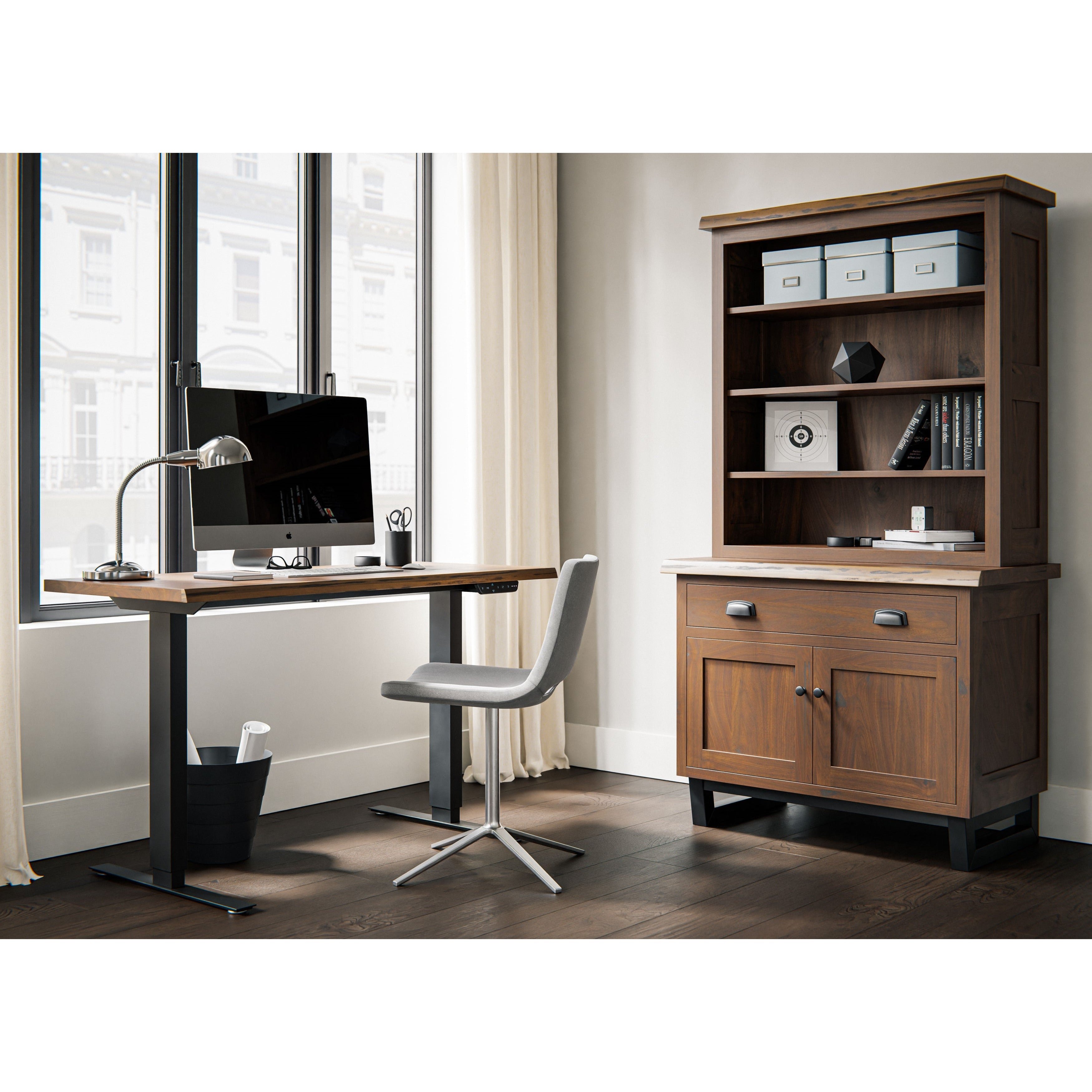 QW Amish Adona Live Edge Adjustable Standing Desk - Thumbnail 3