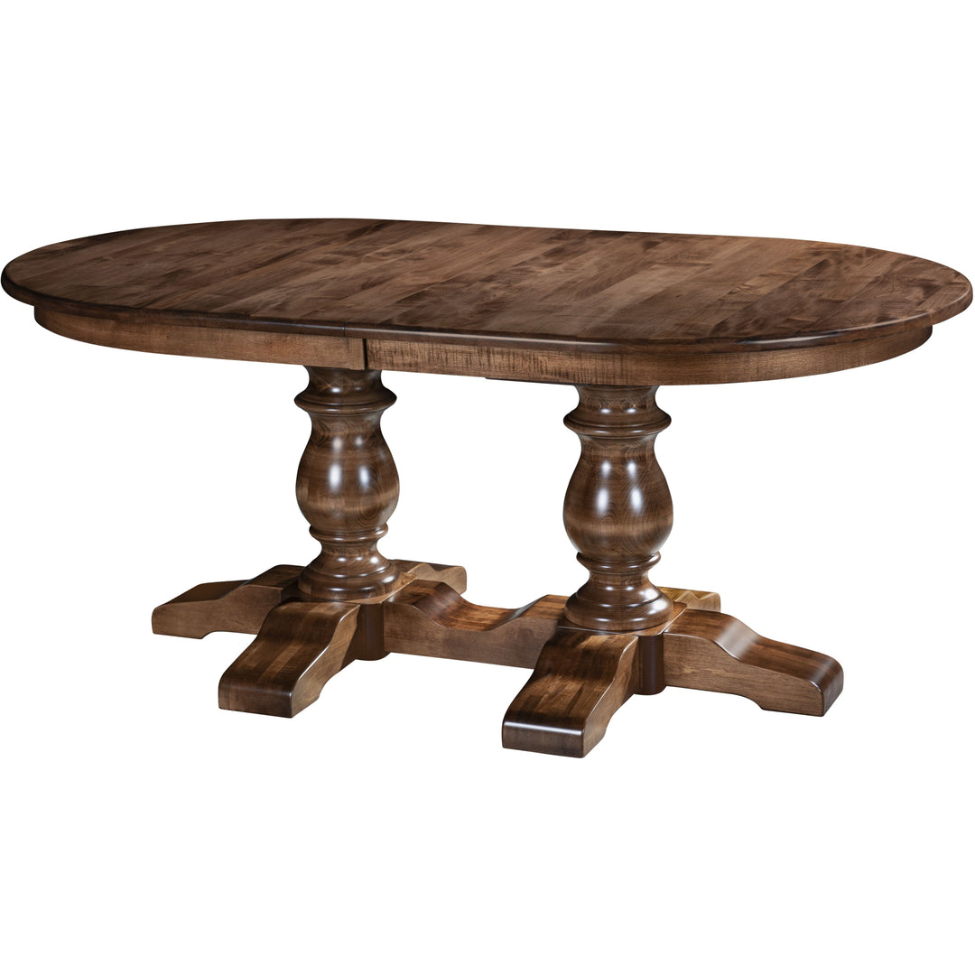QW Amish Alex Double Pedestal Table