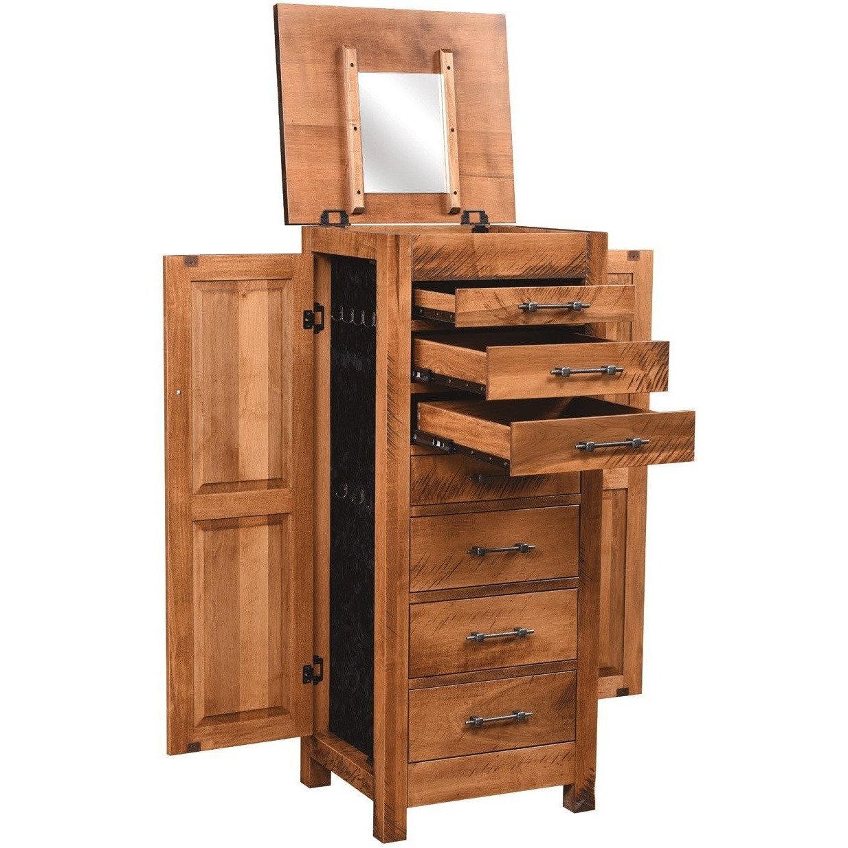 QW Amish Alpine Rough Sawn Jewelry Armoire - Thumbnail 2
