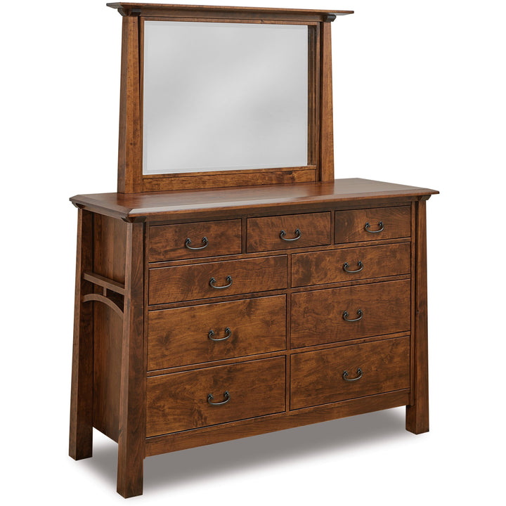 QW Amish Artesa 9 Drawer Dresser with Optional Beveled Mirror